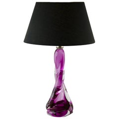 Val Saint Lambert  'Twisted Light' Crystal Glass Table Lamp