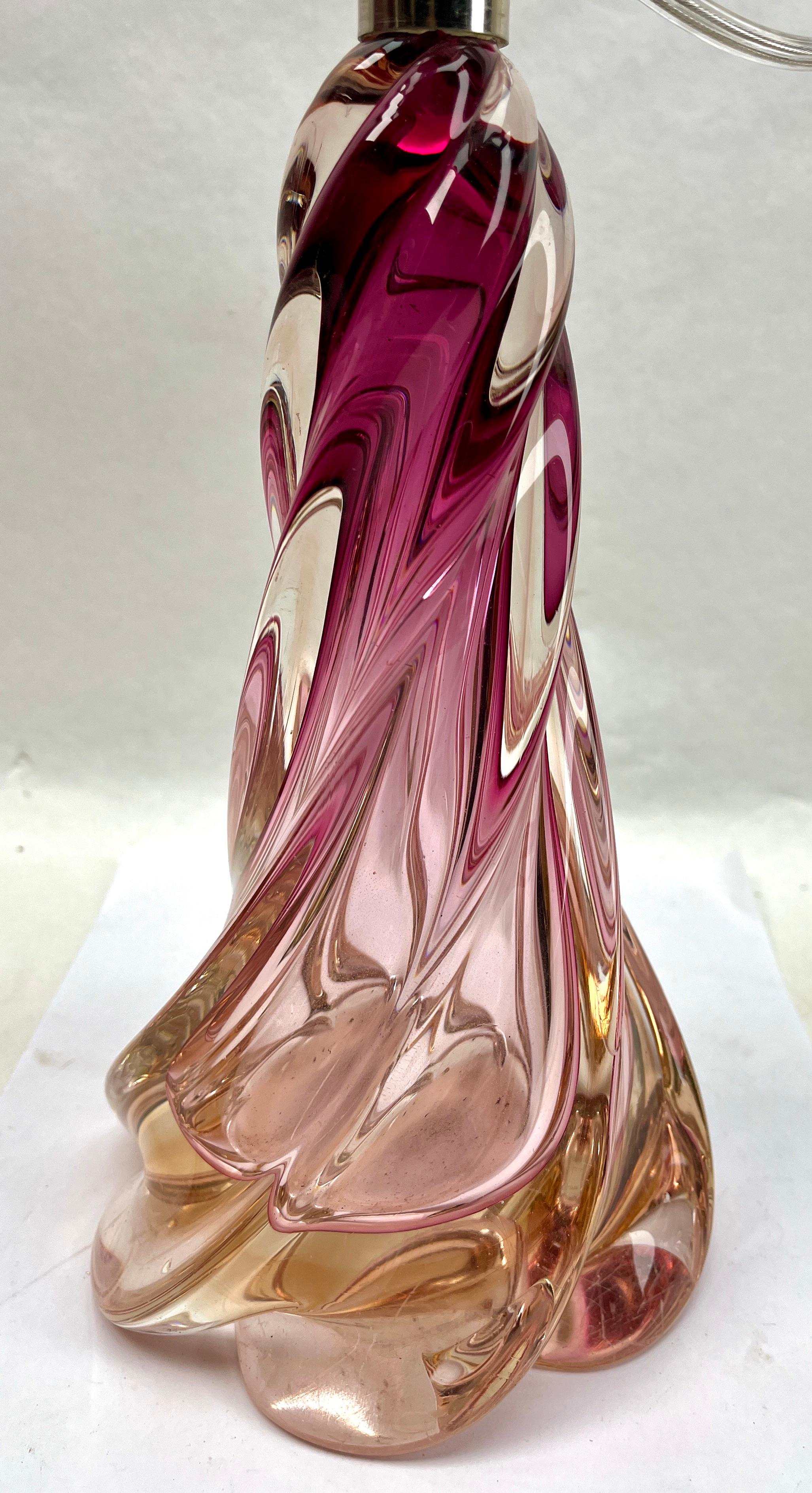 Val Saint Lambert  Lampe de table en cristal 