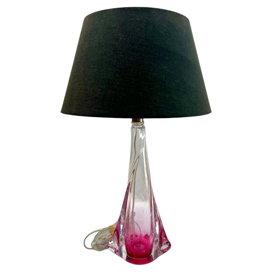 Val Saint Lambert  'Twisted Light' Crystal Table Lamp, Belgium 1950s For Sale
