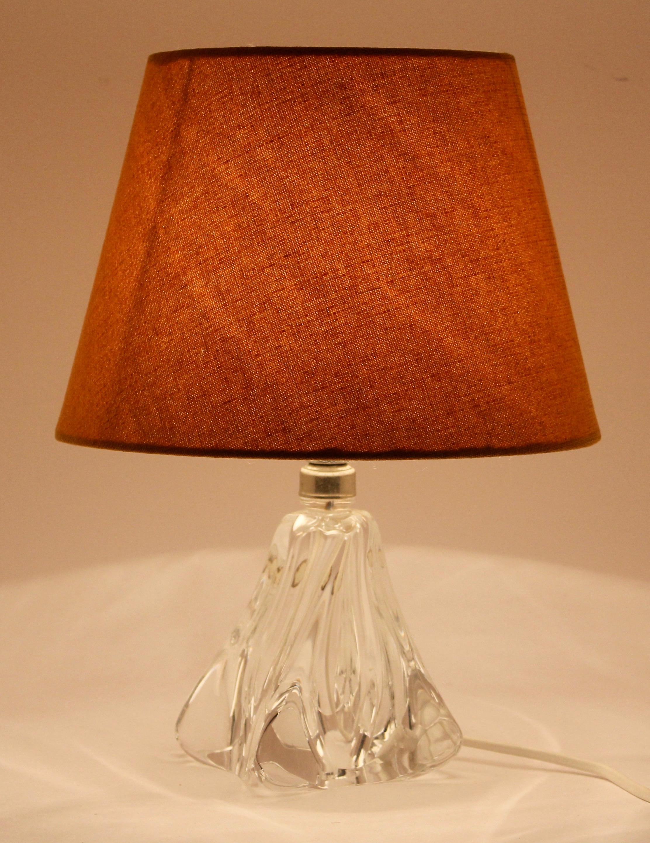 Val Saint Lambert Crystal Table Lamp, with Label, Excellent Condition (Belgisch)