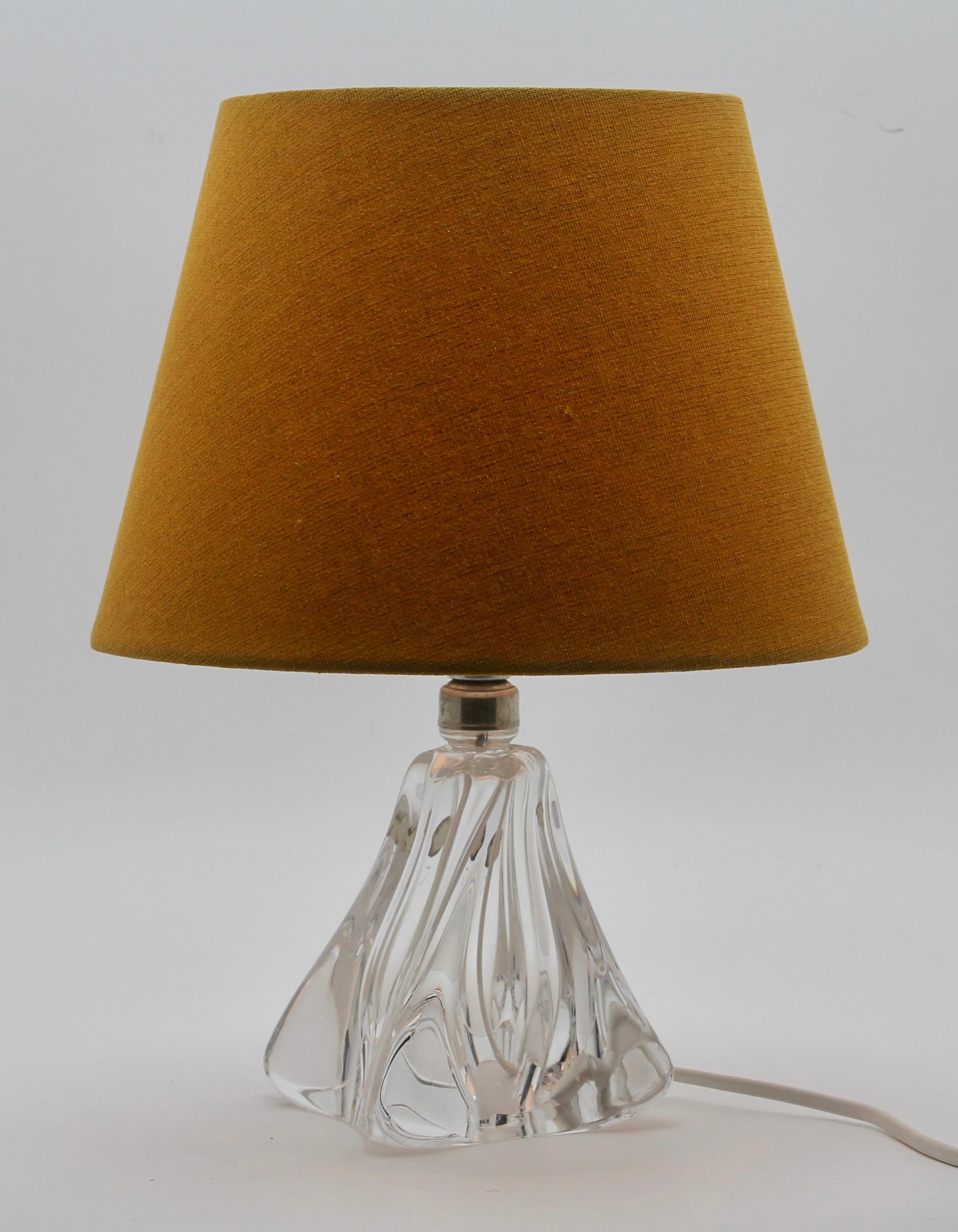 Hand-Crafted Val Saint Lambert Crystal Table Lamp, with Label, Excellent Condition