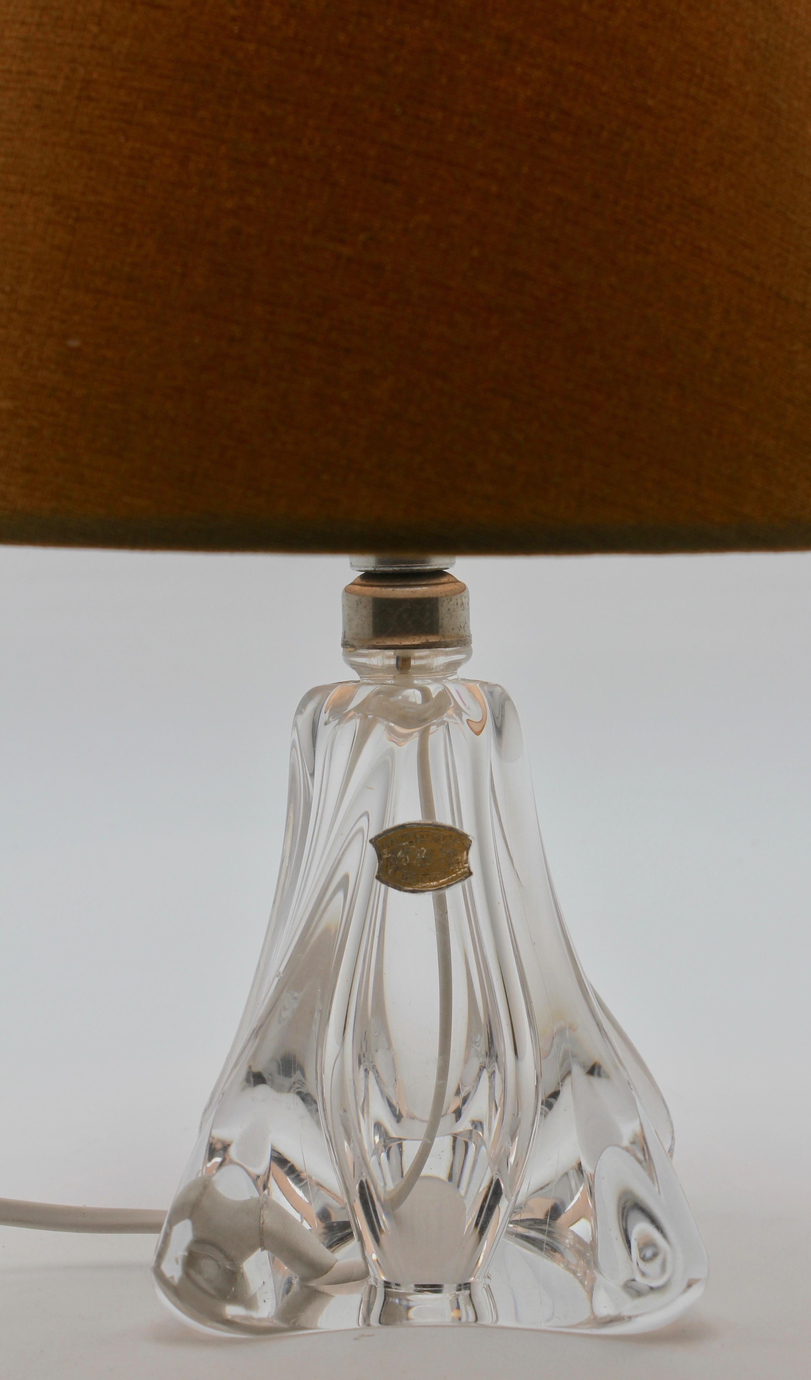 Val Saint Lambert Crystal Table Lamp, with Label, Excellent Condition In Good Condition In Verviers, BE