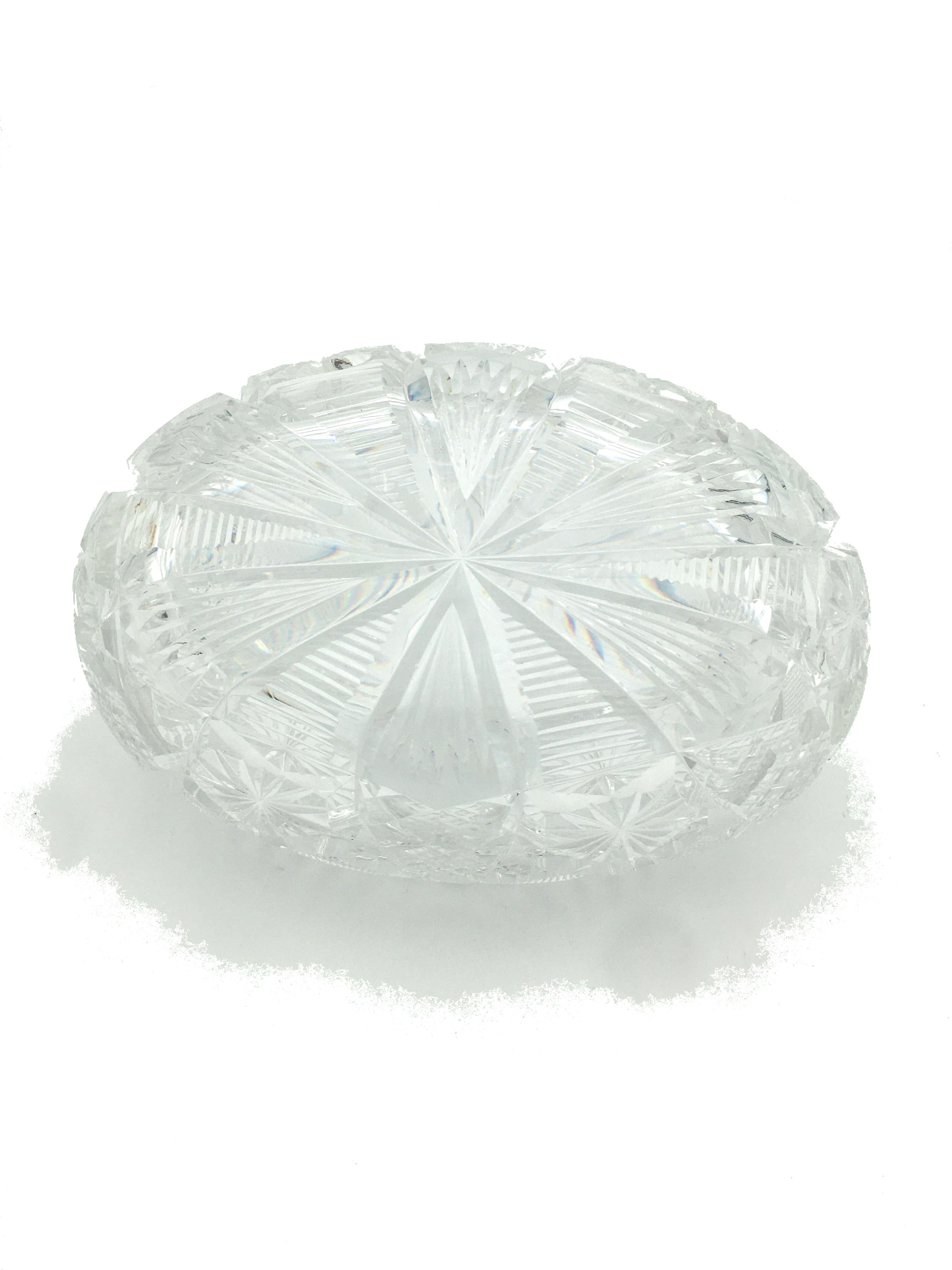 Art Nouveau Val St. Lambert Art Deco Crystal Cut Bowl, circa 1910 For Sale