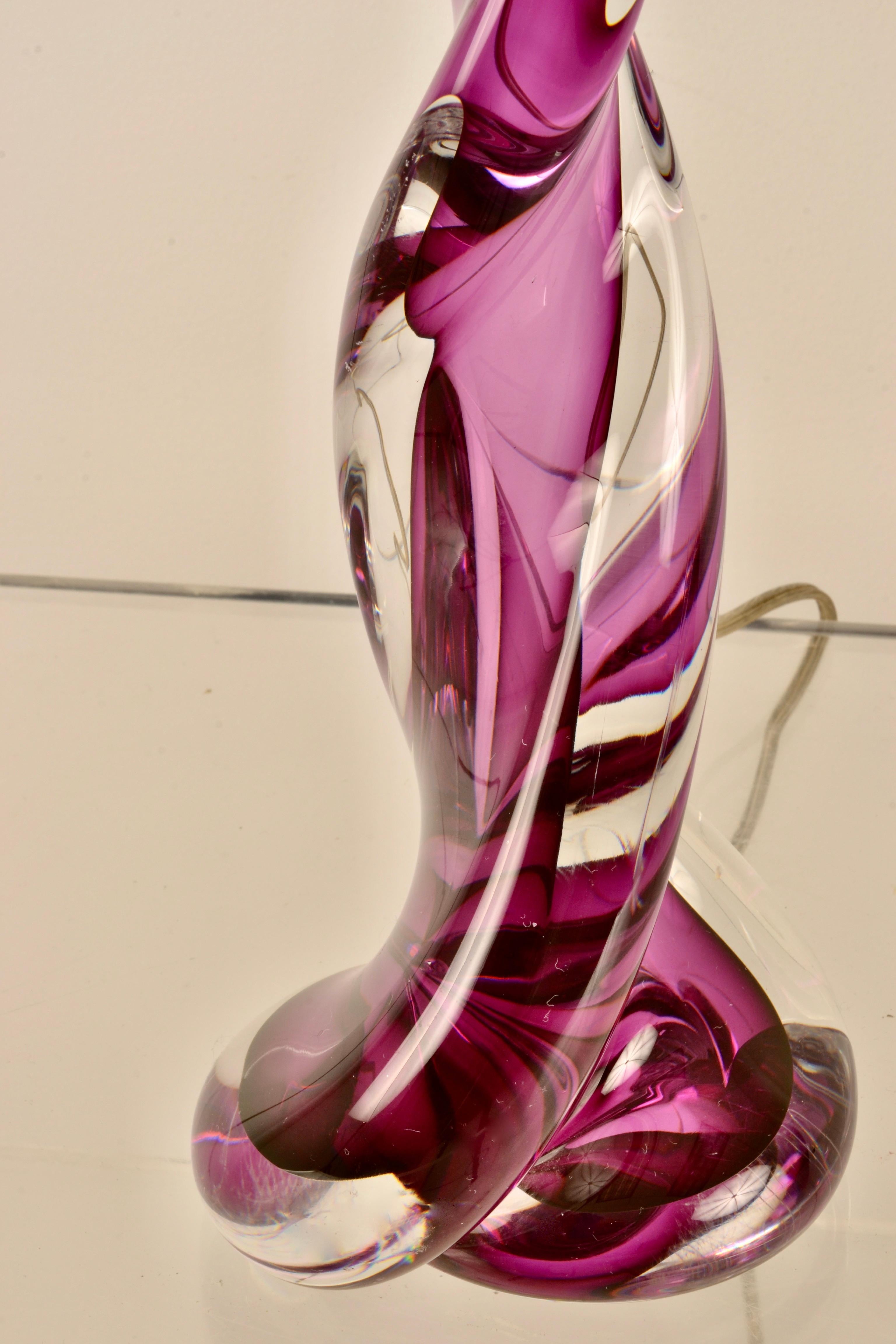Mid-20th Century Val St. Lambert Art Glass Table Lamp
