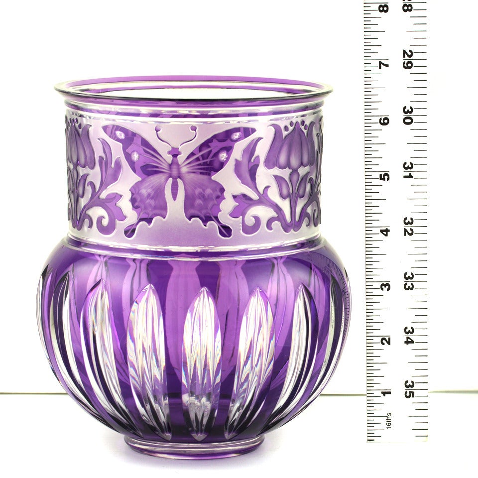 Cut Glass Val St. Lambert Art Nouveau Vase