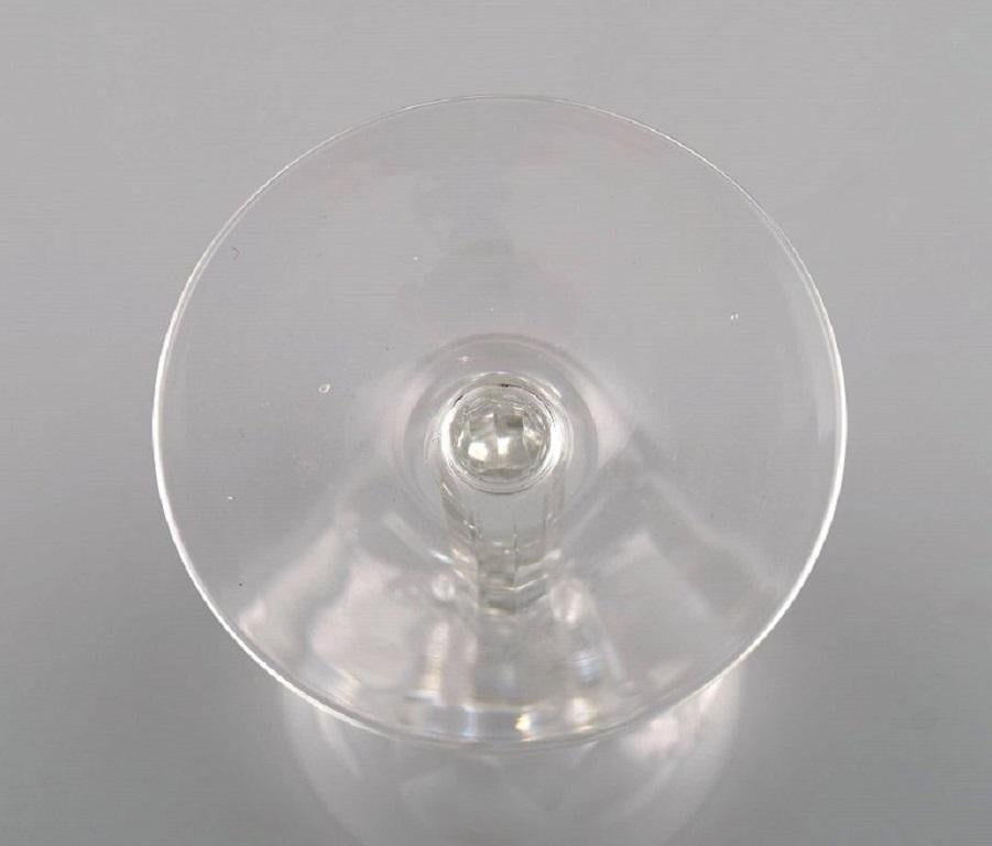 Art Glass Val St. Lambert, Belgium, 15 White Wine Glasses in Clear Crystal Glass