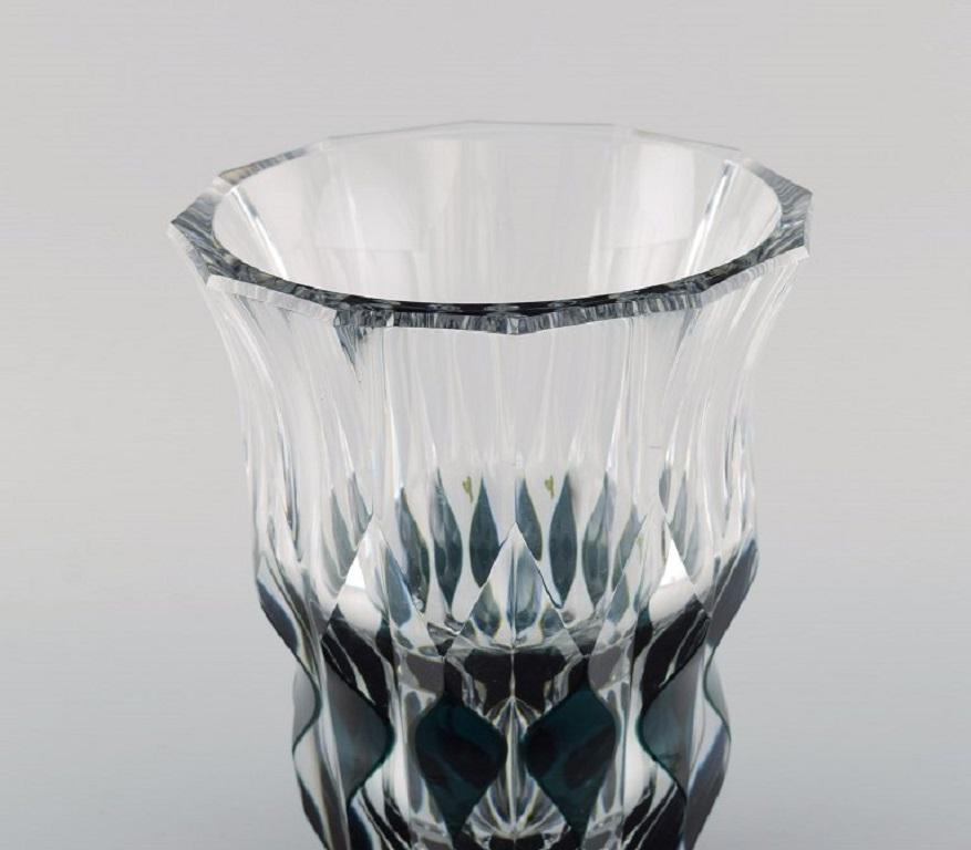 Belgian Val St. Lambert, Belgium, Art Deco Vase in Mouth Blown Crystal Glass