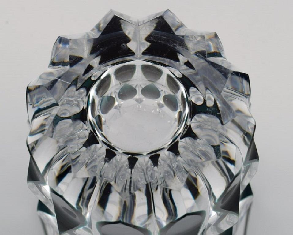 Mid-20th Century Val St. Lambert, Belgium, Art Deco Vase in Mouth Blown Crystal Glass