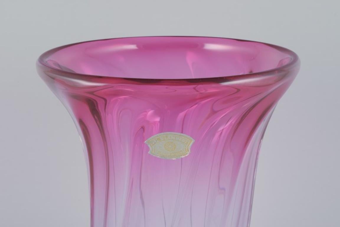 Art Deco Val St. Lambert, Belgium. Colossal and impressive vase in crystal glass. For Sale