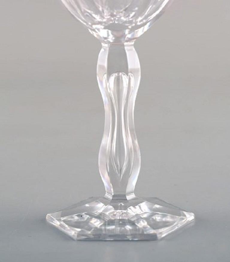 Val St. Lambert, Belgium, Eight Lalaing Glasses in Mouth-Blown Crystal Glass In Good Condition For Sale In Copenhagen, DK