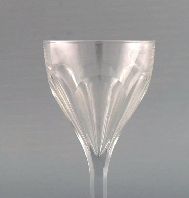 Val St. Lambert, Belgium, Five Lalaing Glasses and Rinsing Bowl in Crystal Glass In Good Condition For Sale In Copenhagen, DK