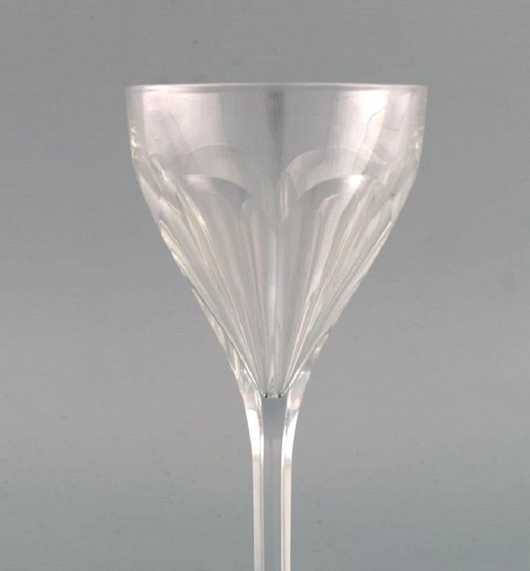 20th Century Val St. Lambert, Belgium, Five Lalaing Glasses and Rinsing Bowl in Crystal Glass For Sale