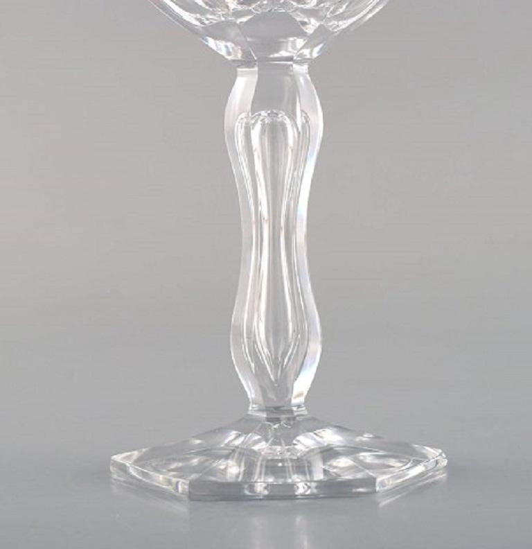 Val St. Lambert, Belgium, Five Lalaing Glasses in Mouth Blown Crystal Glass In Good Condition For Sale In Copenhagen, DK