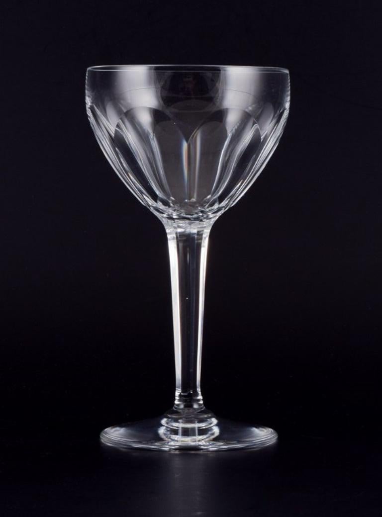 Val St. Lambert, Bélgica. Cuatro grandes copas de vino tinto Art Decó de cristal. Belga en venta