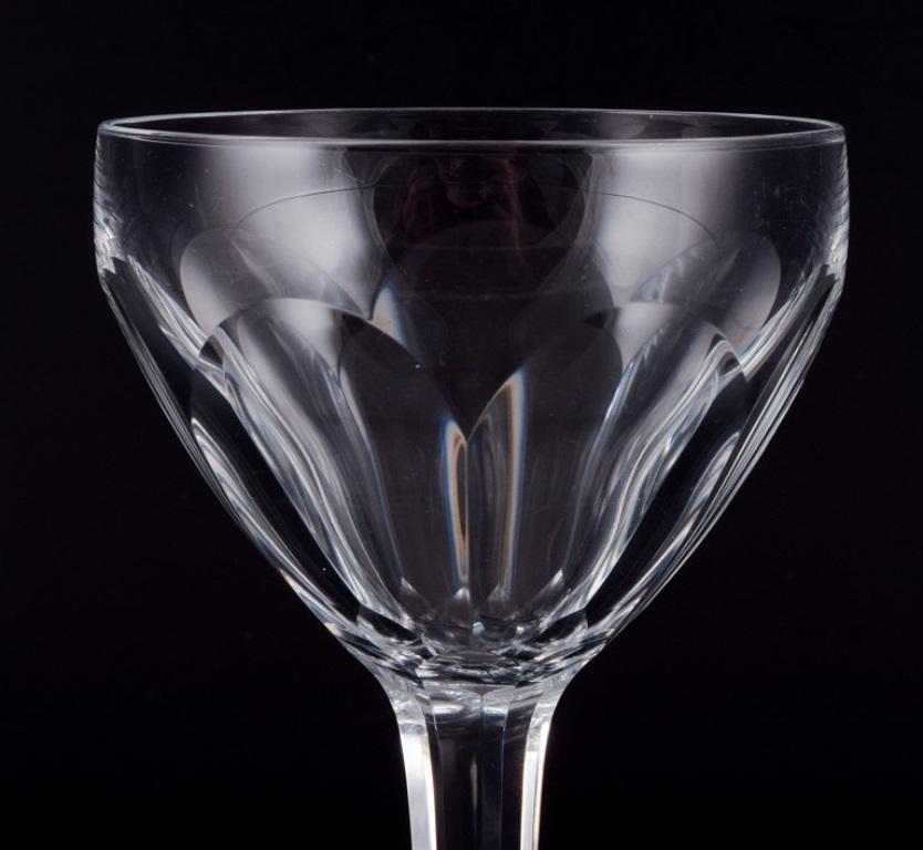 Val St. Lambert, Bélgica. Cuatro grandes copas de vino tinto Art Decó de cristal. en Excelente estado para la venta en Copenhagen, DK