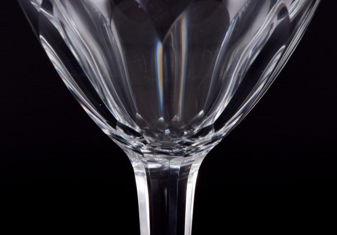 Val St. Lambert, Bélgica. Cuatro grandes copas de vino tinto Art Decó de cristal. Cristal en venta