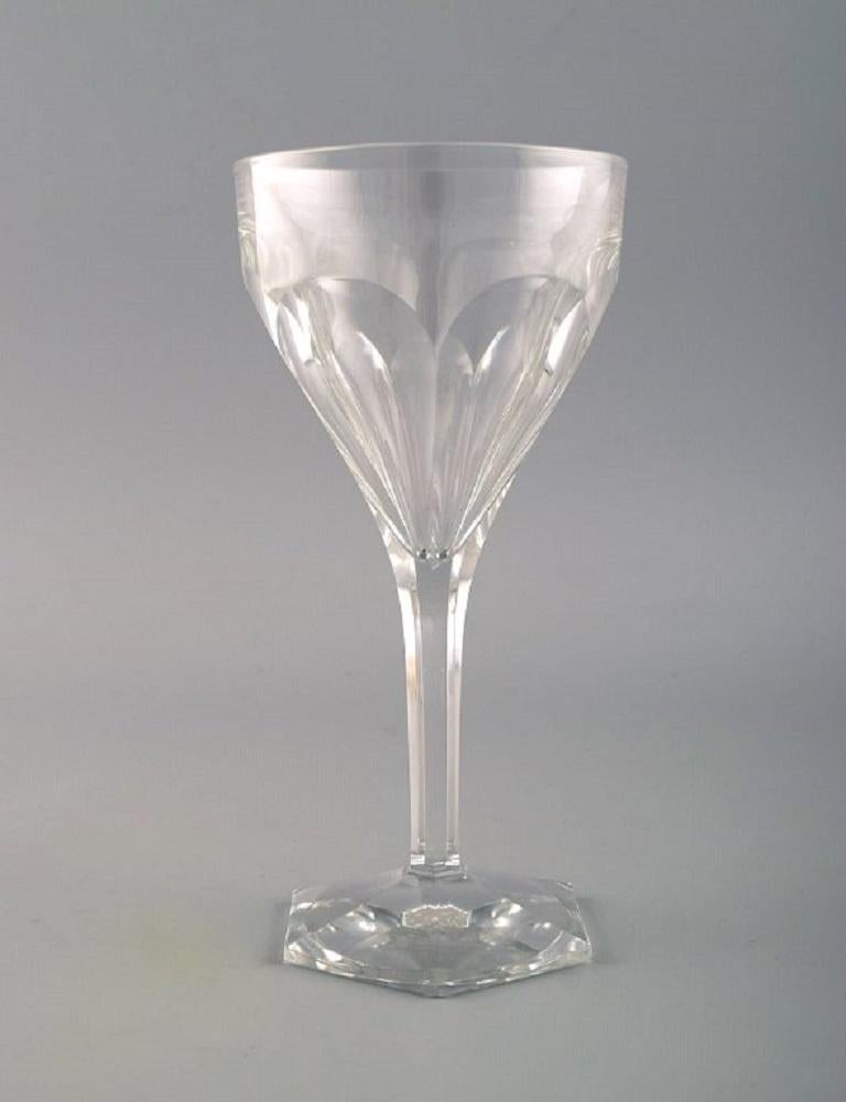 Val St. Lambert, Belgium, Four Legagneux Red Wine Glasses in Crystal Glass In Excellent Condition In Copenhagen, DK