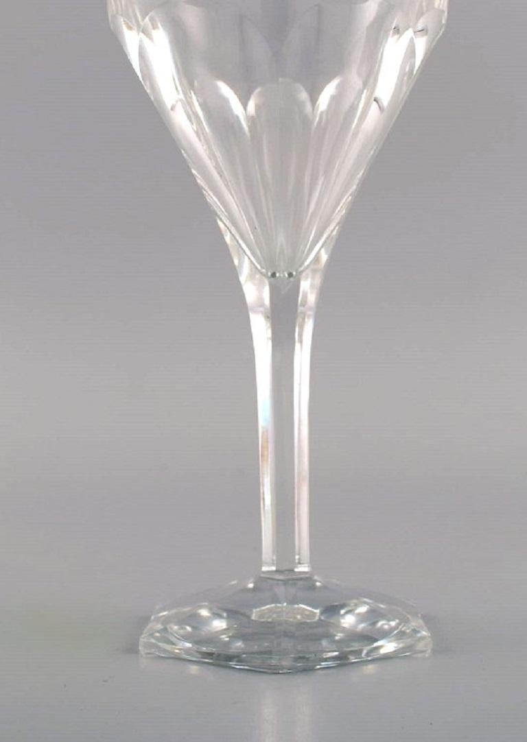 Val St. Lambert, Belgium, Four Legagneux Red Wine Glasses in Crystal Glass 1