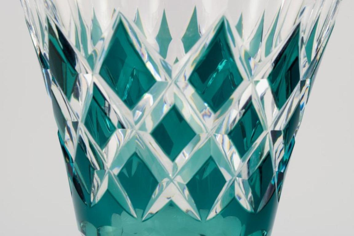 Belgian Val St. Lambert, Belgium, Large Art Deco Crystal Glass Vase For Sale