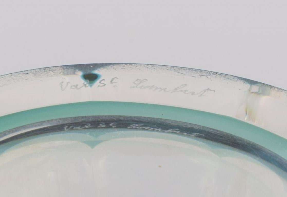 Val St. Lambert, Belgien, Große Art-Déco-Kristallglasvase (Mitte des 20. Jahrhunderts) im Angebot