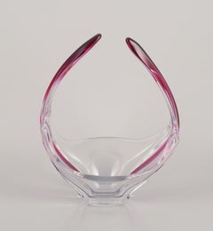 Val St. Lambert, Belgium. Large art glass bowl. Art Deco style.