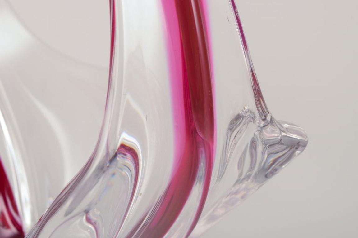 Val St. Lambert, Belgium. Large art glass bowl. Art Deco style. For Sale 1