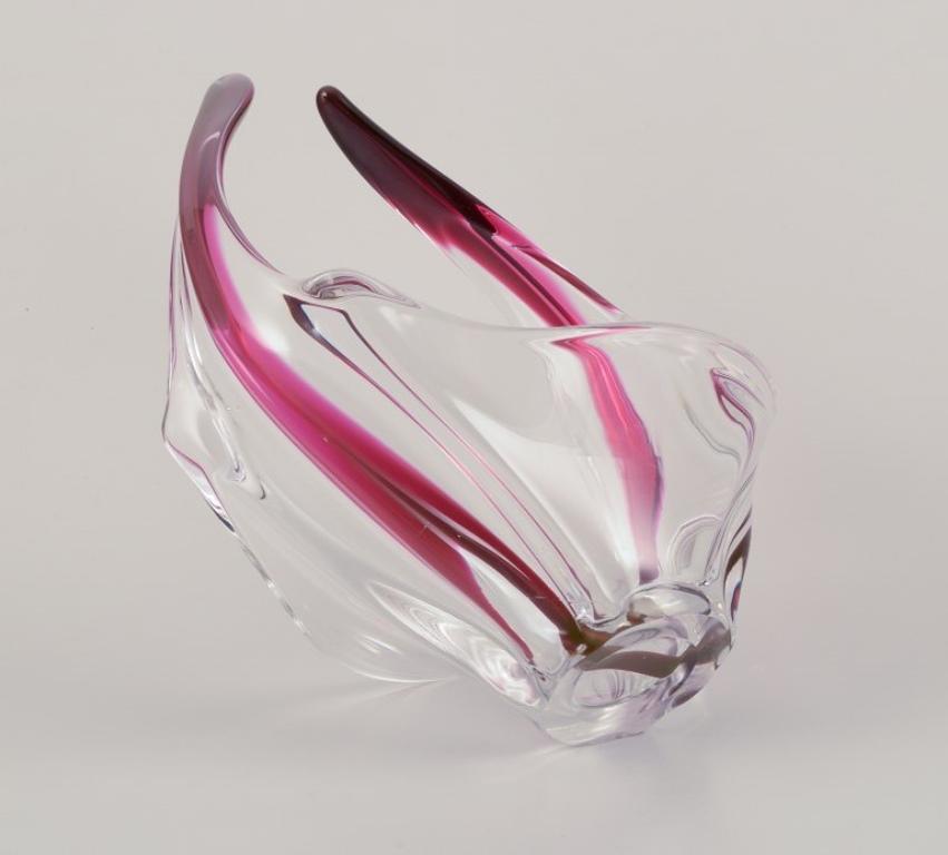Val St. Lambert, Belgium. Large art glass bowl. Art Deco style. For Sale 2