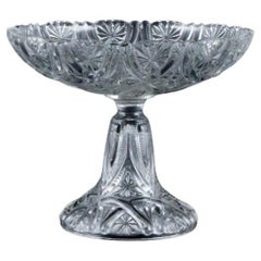 Antique Val St. Lambert, Belgium. Large centerpiece in clear crystal glass