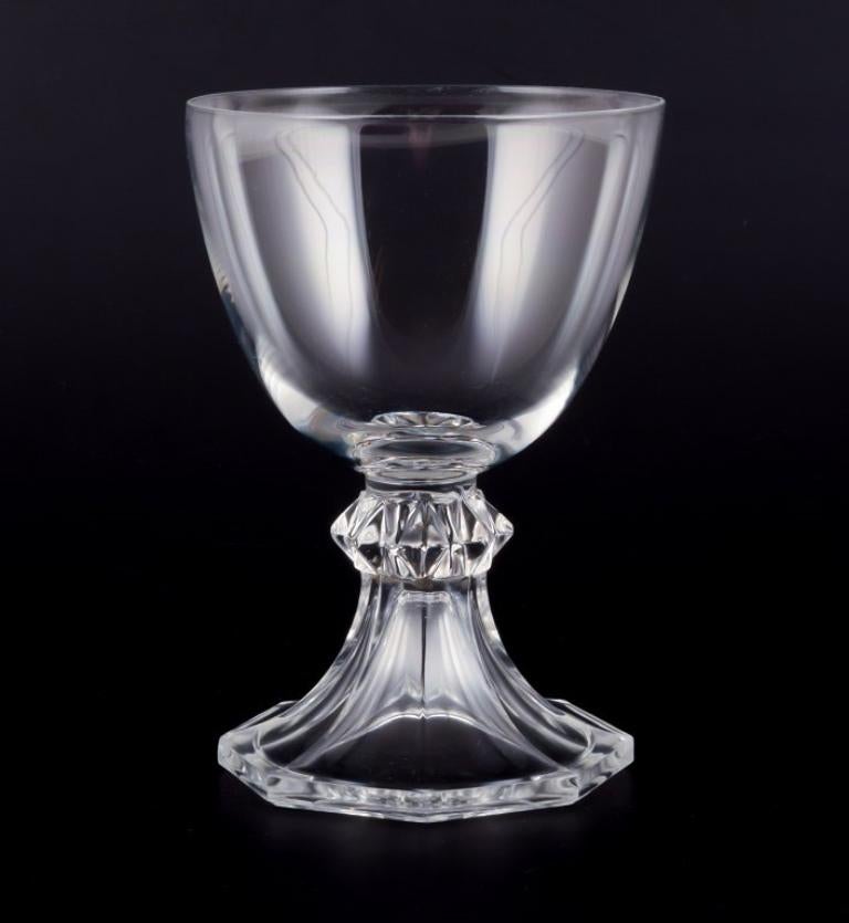 Belgian Val St. Lambert, Belgium. Set of five red wine glasses in clear crystal glass. For Sale