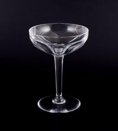 Val St. Lambert, Belgium. Set of six Art Deco champagne coupes in crystal.