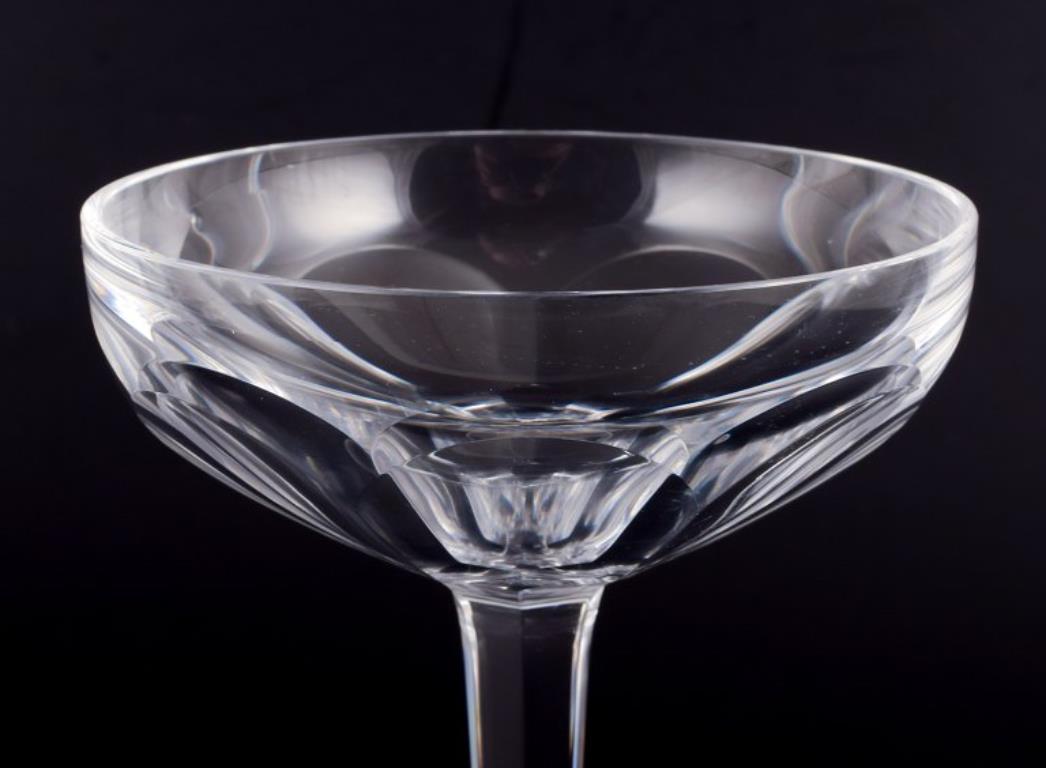Val St. Lambert, Belgien. Set von sechs Art-Déco-Champagnerkisten aus Kristall. (Belgisch) im Angebot