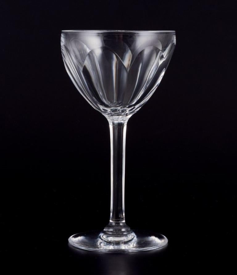 Art déco Val St. Lambert, Belgique. Ensemble de six verres à liqueur Art Déco en cristal en vente