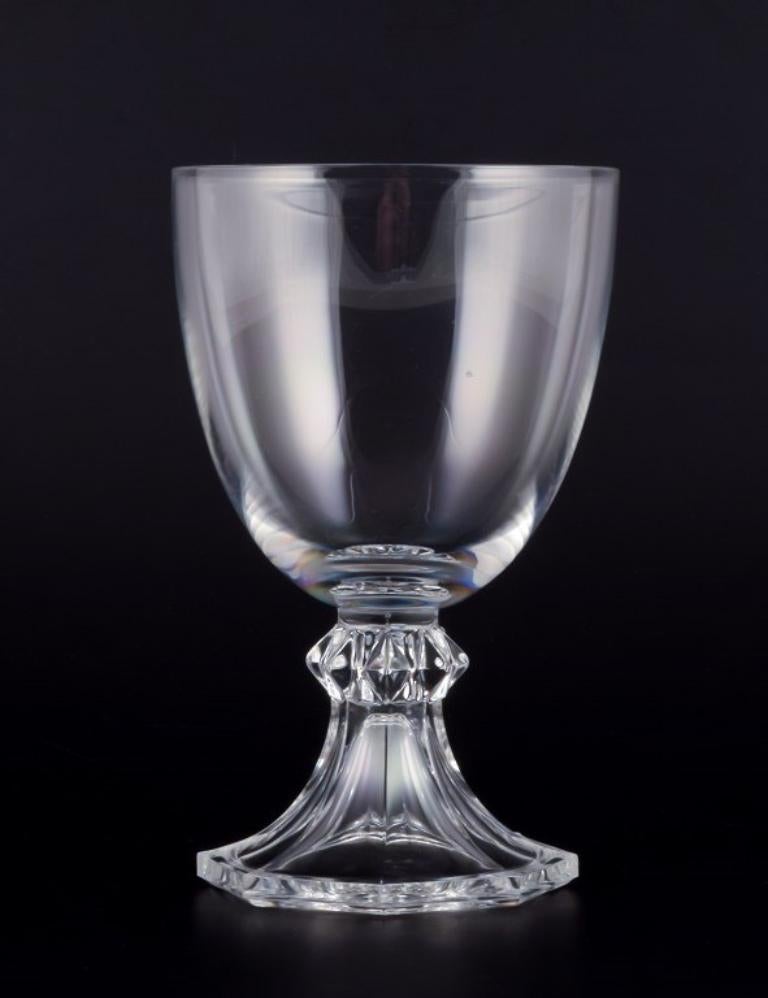 20th Century Val St. Lambert, Belgium. Set of three red wine glasses in crystal glass. For Sale