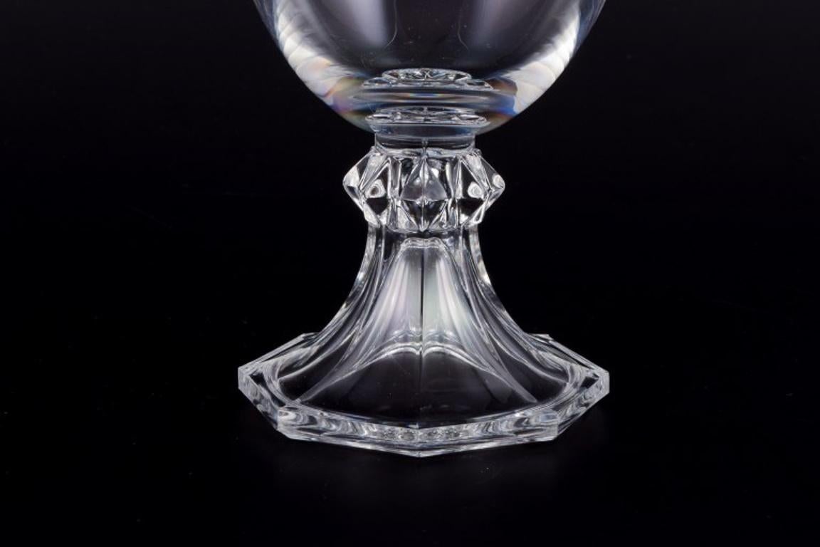 Crystal Val St. Lambert, Belgium. Set of three red wine glasses in crystal glass. For Sale