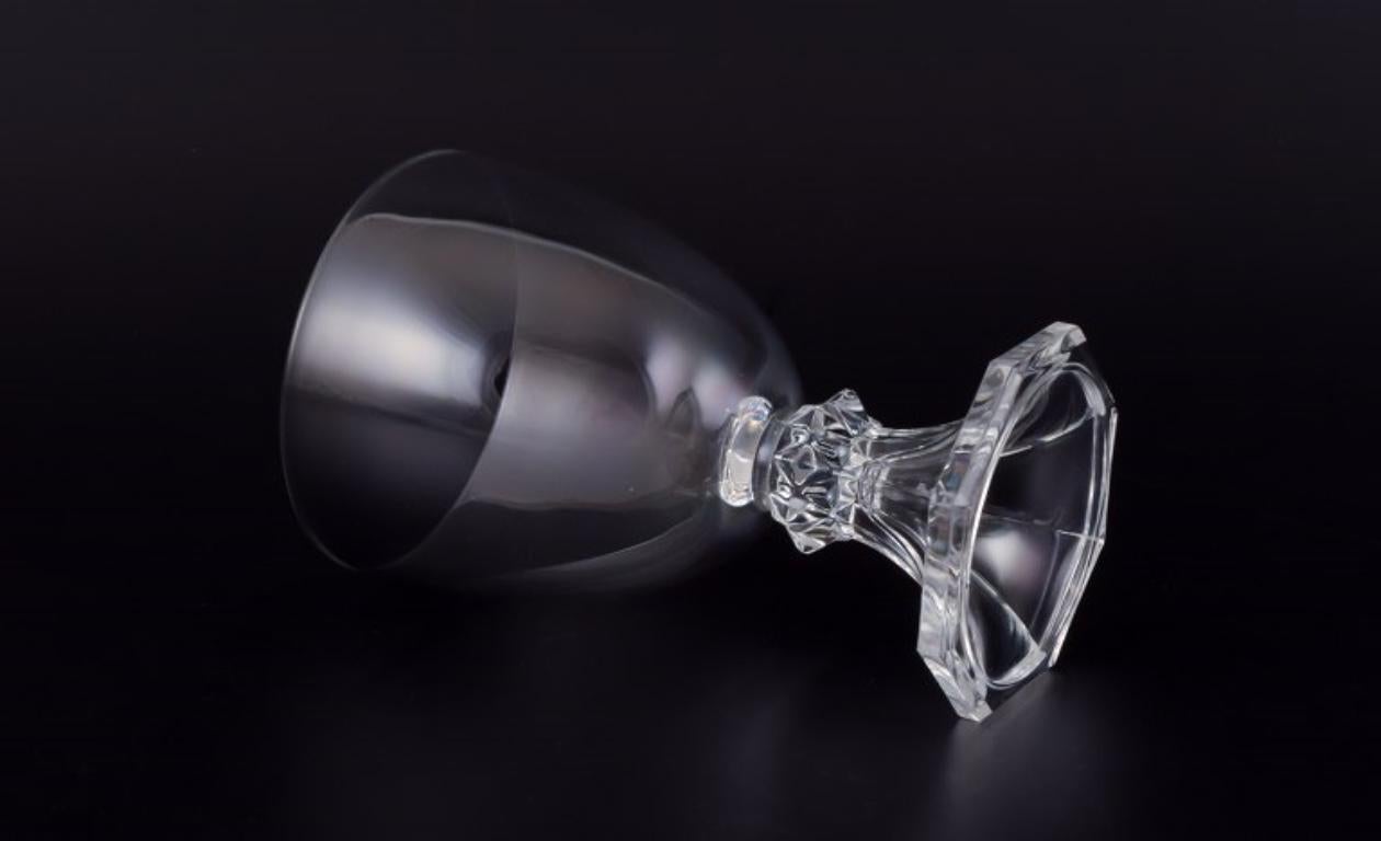 Val St. Lambert, Belgium. Set of three red wine glasses in crystal glass. For Sale 1