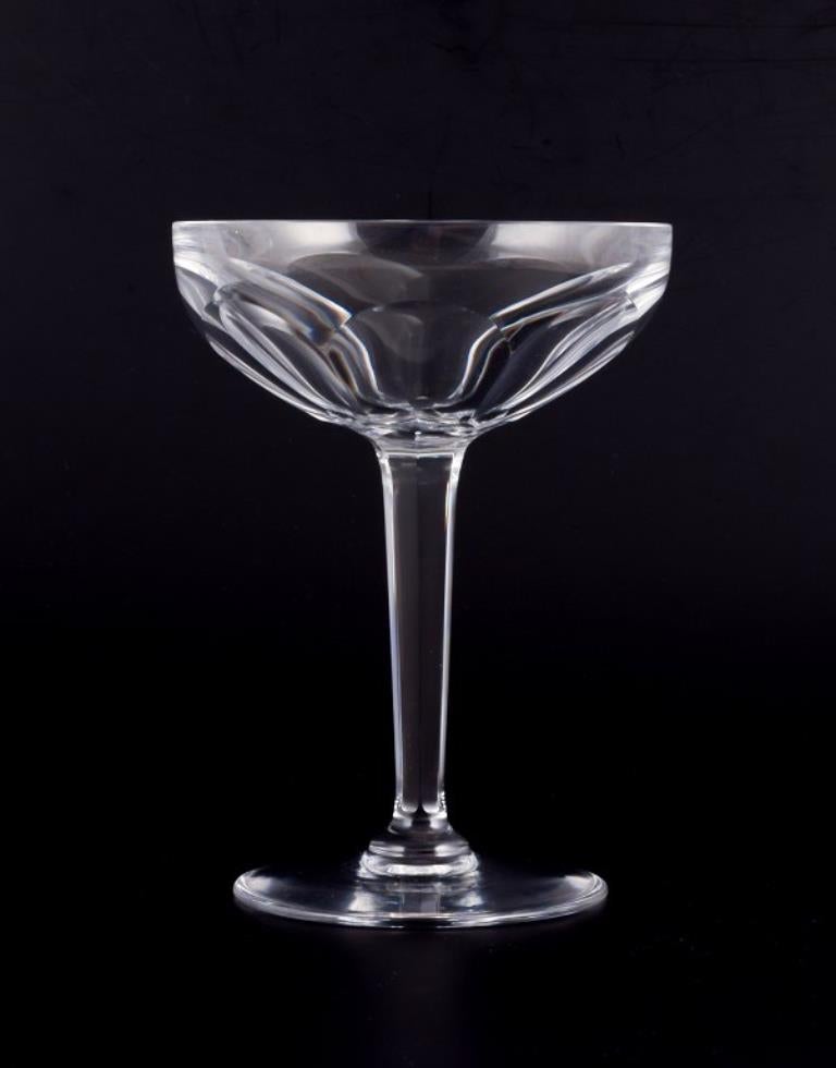 Art Déco Val St. Lambert, Belgio. Sei coupe' da champagne Art Deco in cristallo, anni '30/'40 in vendita