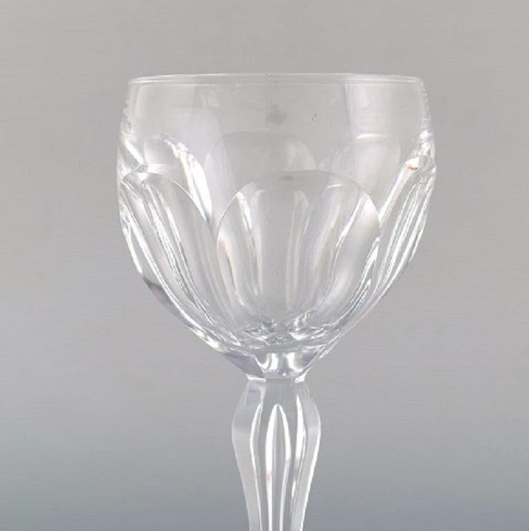 Belgian Val St. Lambert, Belgium, Six Lalaing Glasses in Mouth-Blown Crystal Glass
