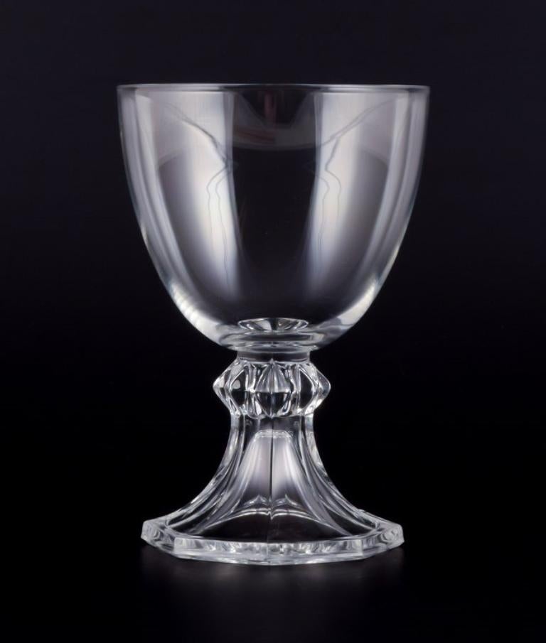 Val St. Lambert, Bélgica. Seis copas de vino tinto en cristal transparente. en Excelente estado para la venta en Copenhagen, DK