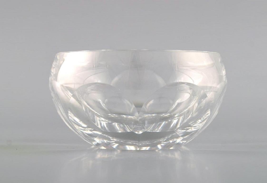 Val St. Lambert, Belgium. Three Lalaing rinsing bowls in crystal glass. In Excellent Condition For Sale In Copenhagen, DK