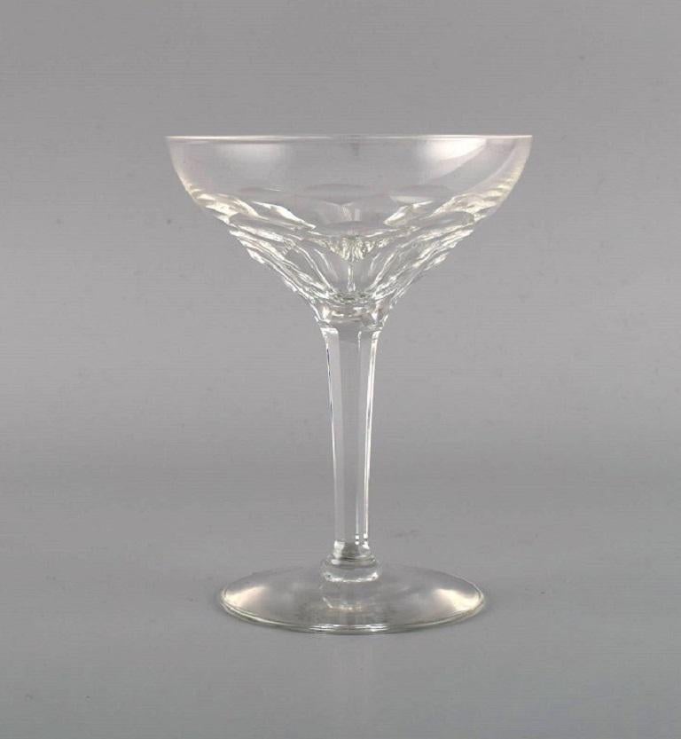 Belgian Val St. Lambert, Belgium, Twelve Champagne Bowls in Clear Crystal Glass