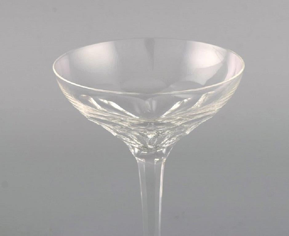 Val St. Lambert, Belgium, Twelve Champagne Bowls in Clear Crystal Glass In Excellent Condition In Copenhagen, DK