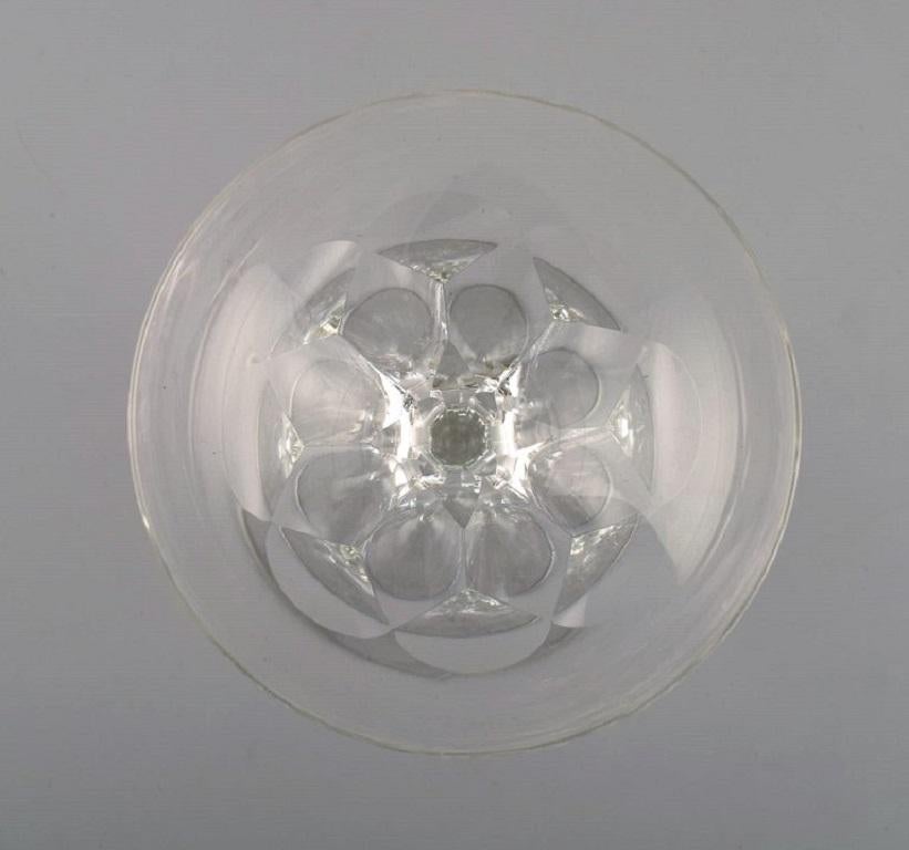 Art Glass Val St. Lambert, Belgium, Twelve Champagne Bowls in Clear Crystal Glass