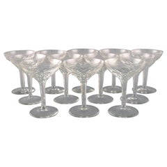 Val St. Lambert, Belgium, Twelve Champagne Bowls in Clear Crystal Glass