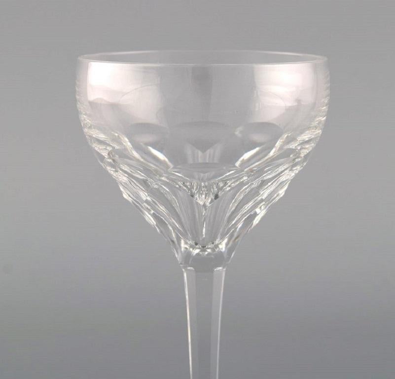 Art Deco Val St. Lambert, Belgium, Twenty Red Wine Glasses in Clear Crystal Glass
