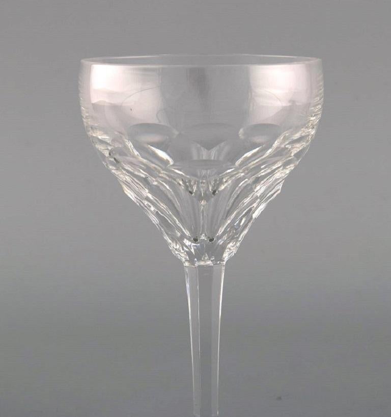 Belgian Val St. Lambert, Belgium, Twenty Red Wine Glasses in Clear Crystal Glass