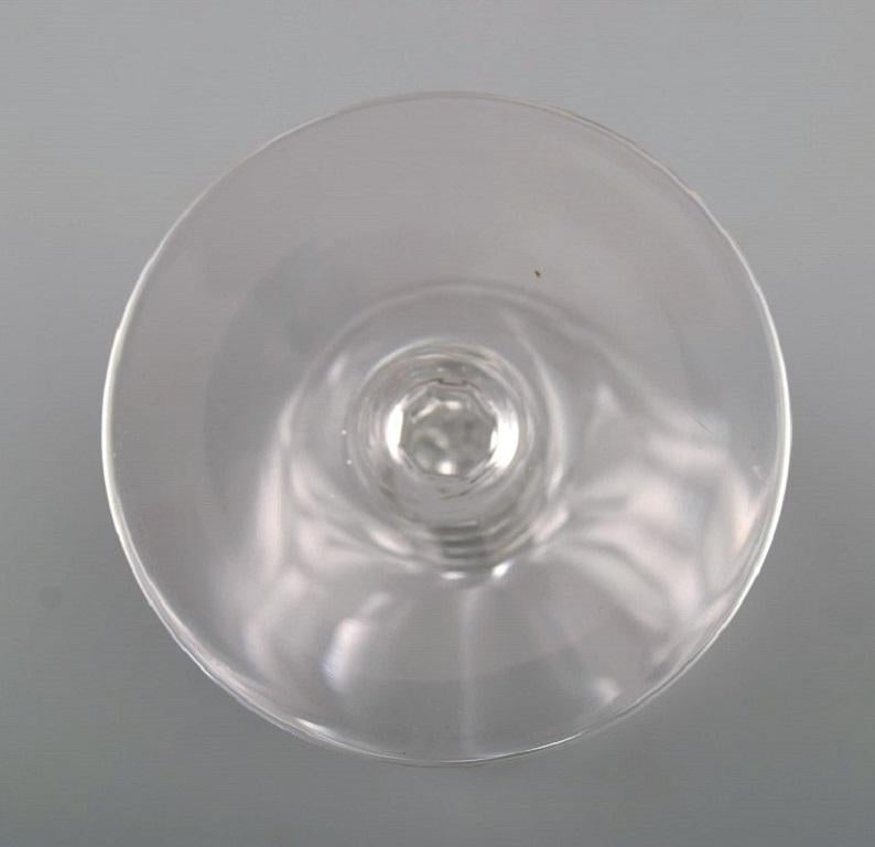 Mid-20th Century Val St. Lambert, Belgium, Twenty Red Wine Glasses in Clear Crystal Glass