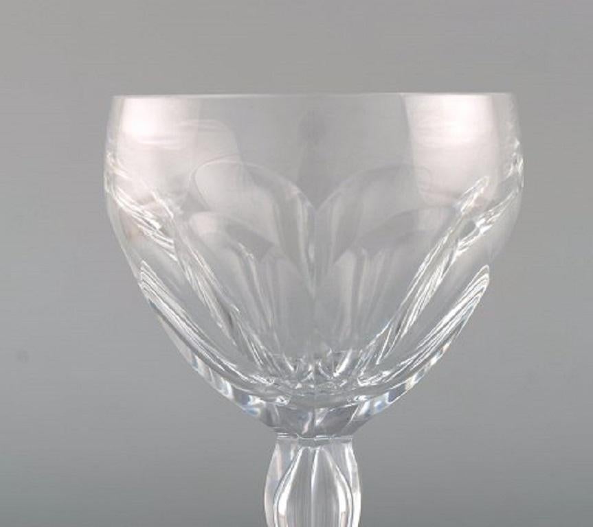 Belgian Val St. Lambert, Belgium, Two Lalaing Glasses in Mouth Blown Crystal Glass For Sale
