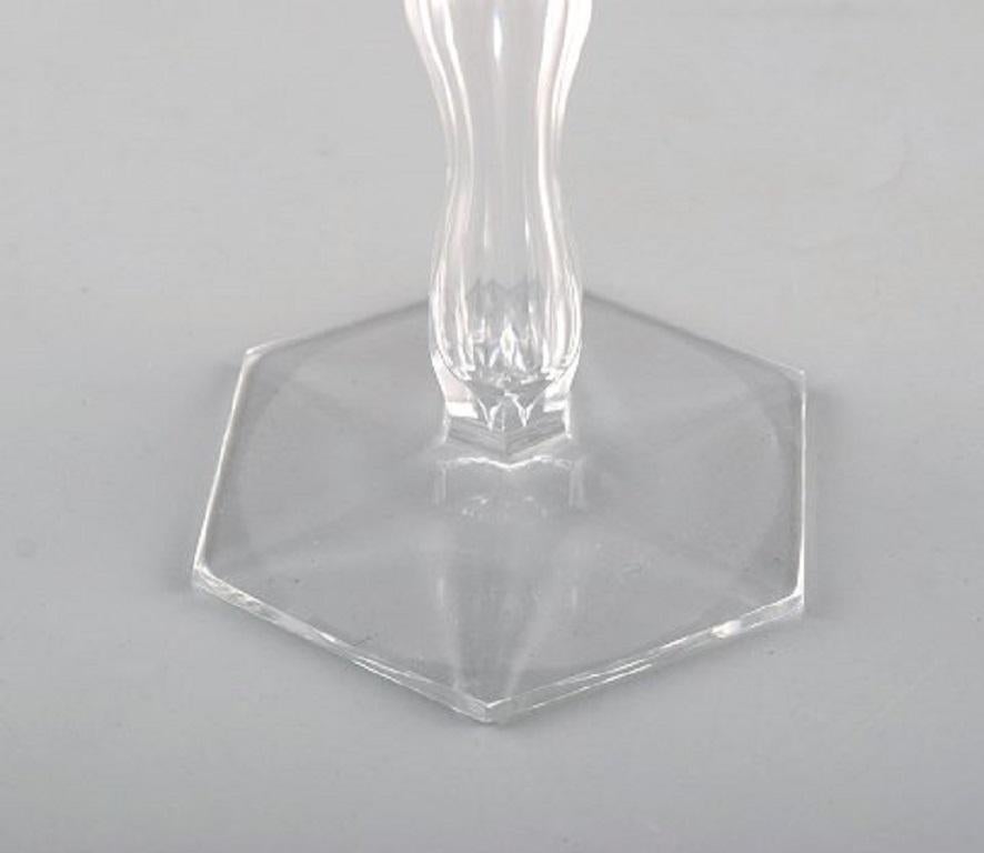 Mid-20th Century Val St. Lambert, Belgium, Two Lalaing Glasses in Mouth Blown Crystal Glass For Sale