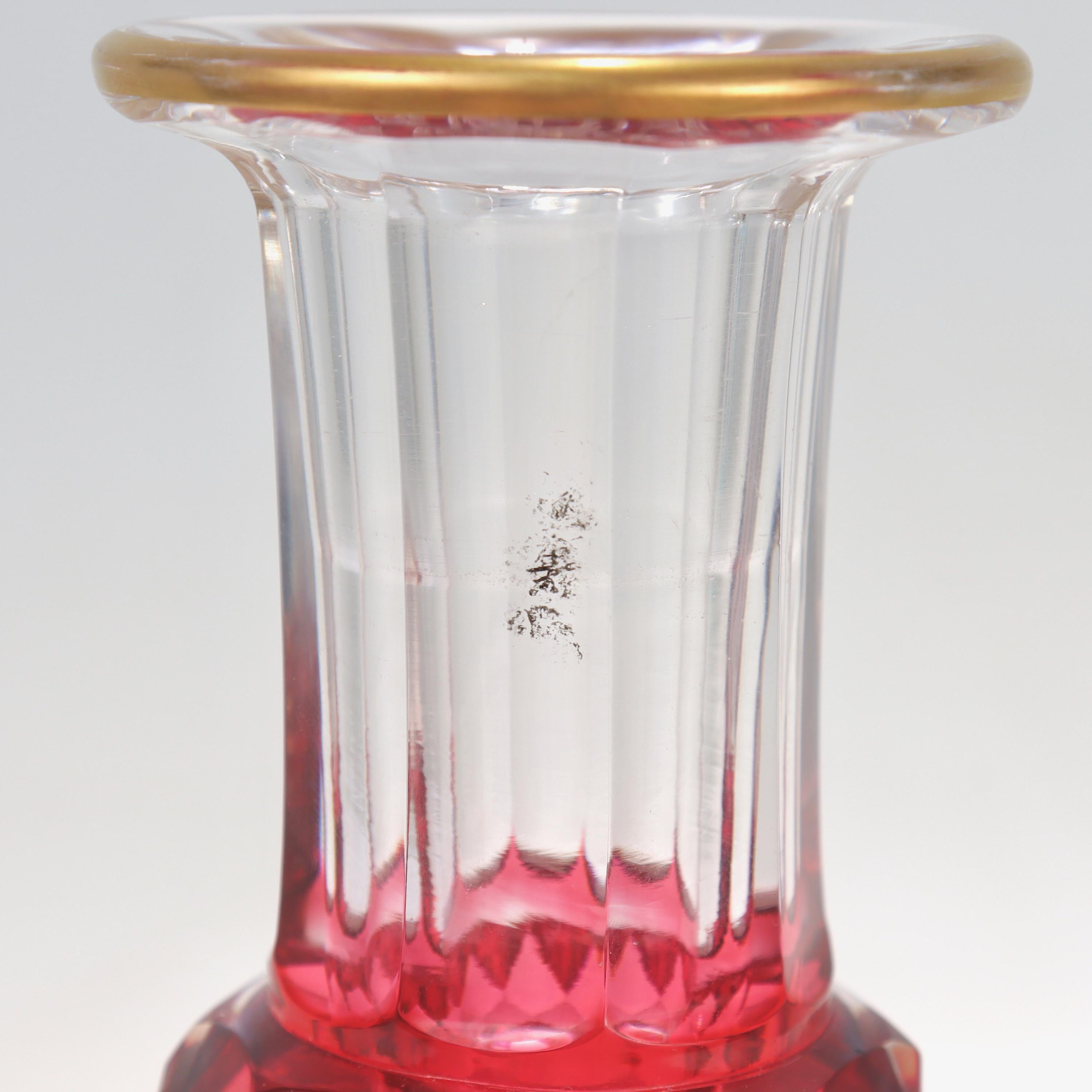 Val St. Lambert Cranberry Cut Glass 'Danse De Flore' Wine Decanter  For Sale 6