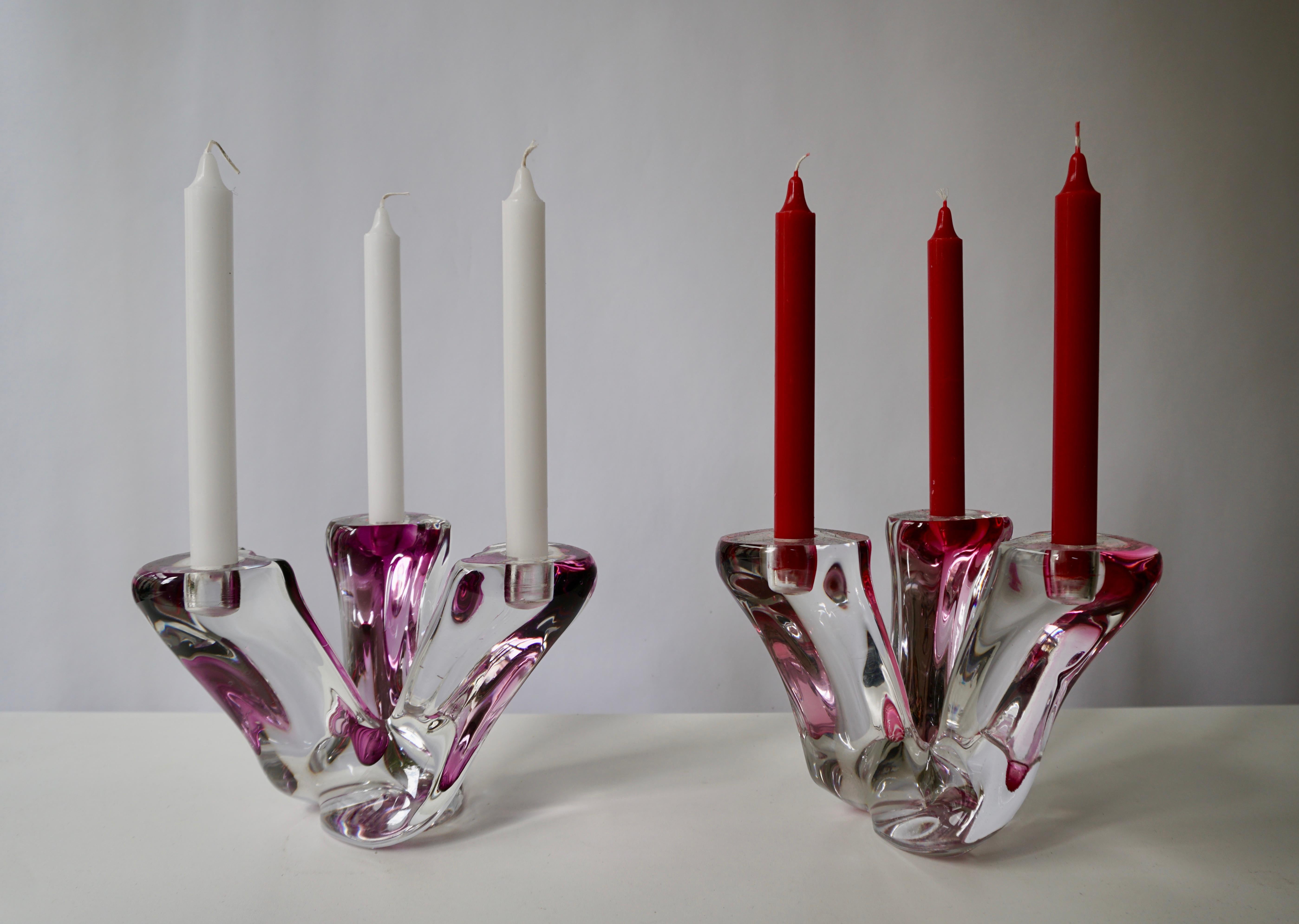 Val St Lambert Crystal Candelabras, One of Four For Sale 2